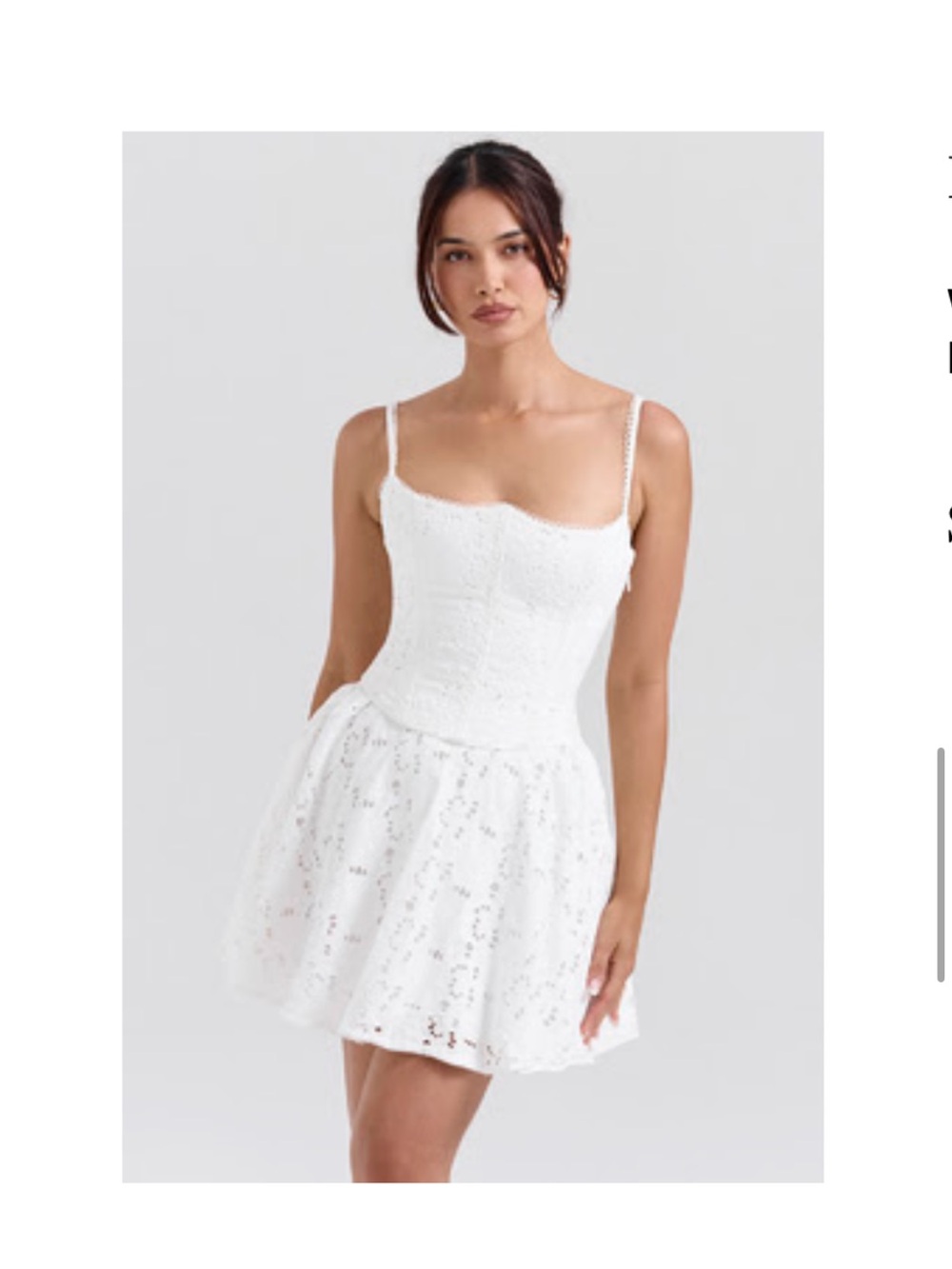 ELARA
White Broderie Anglais Mini Dress -